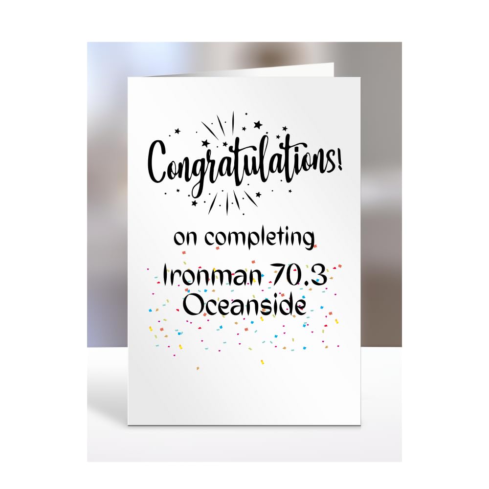 Congratulations on completing Ironman 70.3 Oceanside card, gifts for men, women, friend, son, daughter, brother, sister, colleague, presents for christmas, A5-245_22
