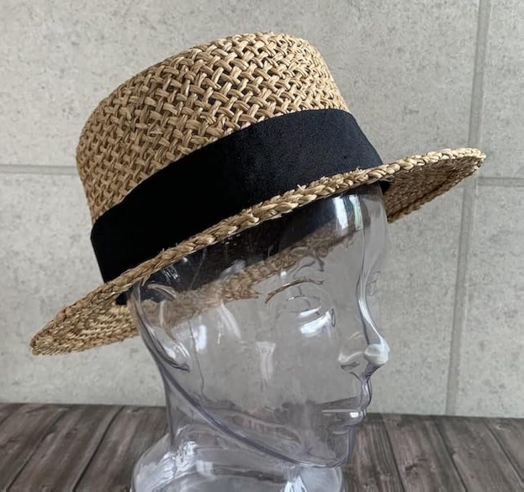 新品★gravure　麦わら帽子　ハット　リボン　ナチュラル×ブラック　抗菌防臭 f0e0d8630a255d2e206c695fd143c3