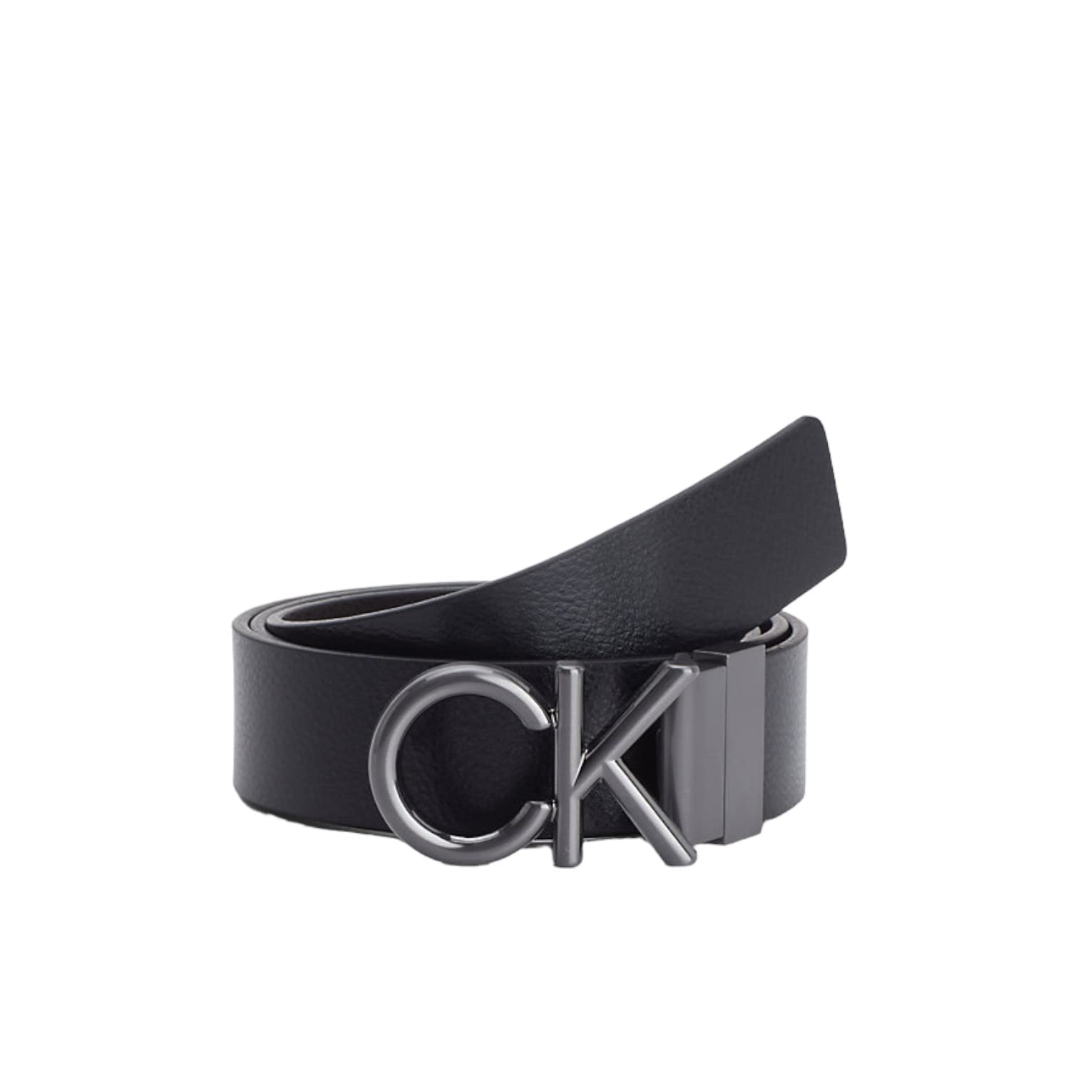 Calvin Klein Męska metalowa klamra Ck 3,5 cm skórzany pasek, Czarny, 115