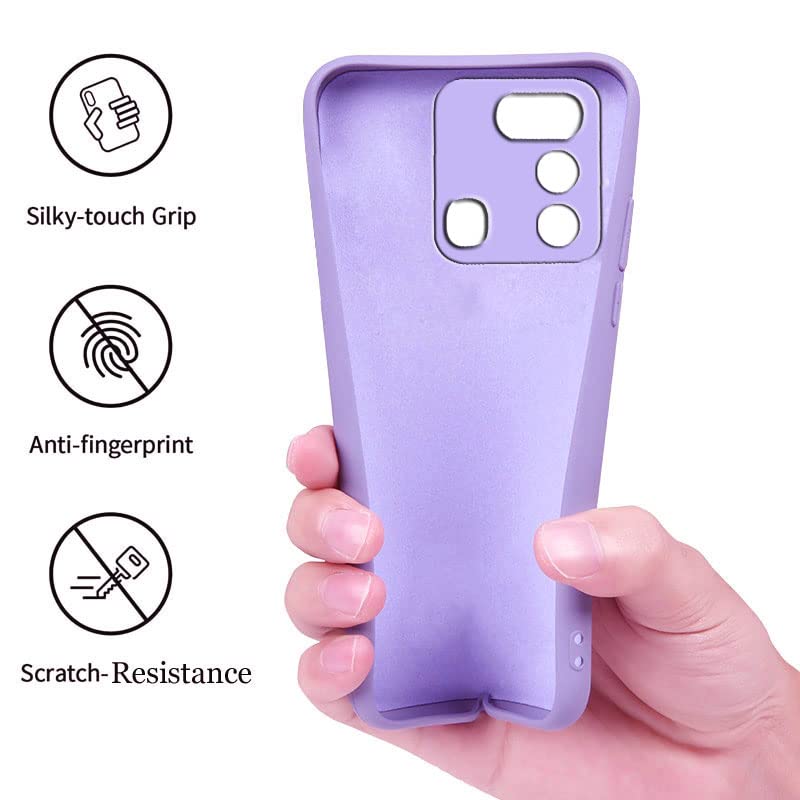 Image of A rtistque Liquid TPU Silicone Matte Shockproof Flexible with Camera Protection Soft Back Cover Case for Tecno Spark Go 2020 - Purple