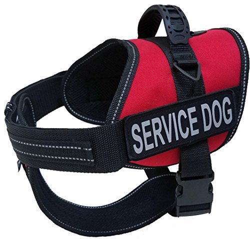 ActiveDogs Service Dog Vest Harness + Clip-on Bridge Sturdy Handle + ID Card Carrier + ADA Cards + Reflective Service Dog Patches - Large Service Dog Harness Vest for Large Dogs (Girth 25”-35”) Red - Image 4