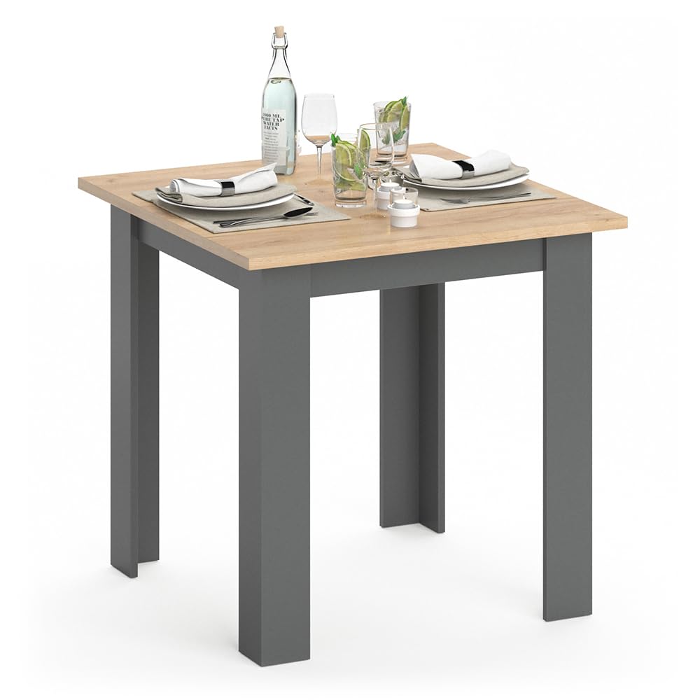 Vicco Esstisch Karlos, Goldkraft Eiche, 80 x 80 cm, geeignet für 2–4 Personen zur Nutzung im Essbereich
