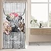 Small stall rv farmhouse highland cow shower curtain 36wx72h inch narrow single funny rustic western animal shower curtain bathroom set wooden waterproof bath decoration accessories home decor  urban country home decor