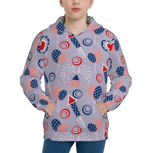 Independence Day Kid Hoodies Boys Sweatshirts Girls Pullover with Pocket