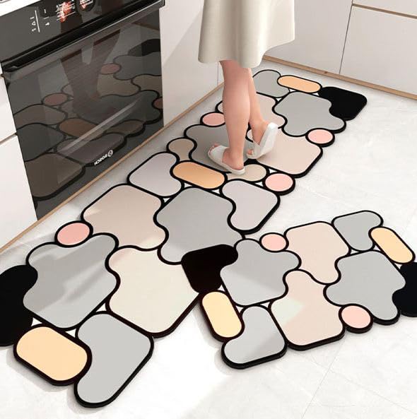 Arcanine Rubber Non-Slip Washable Absorbent Kitchen Rugs and Mats Set of 2, Kitchen Mats for Floor Kitchen Runner Hallway Laundry Room in Front of Sink (Multi Color) (B0CL4DBN81) Amazon Price History, Amazon Price Tracker