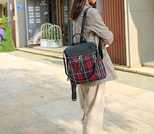 MKF Collection Nishi Plaid Backpack Waterproof Laptop Backpack for Travel Daypack Nylon By Mia K2