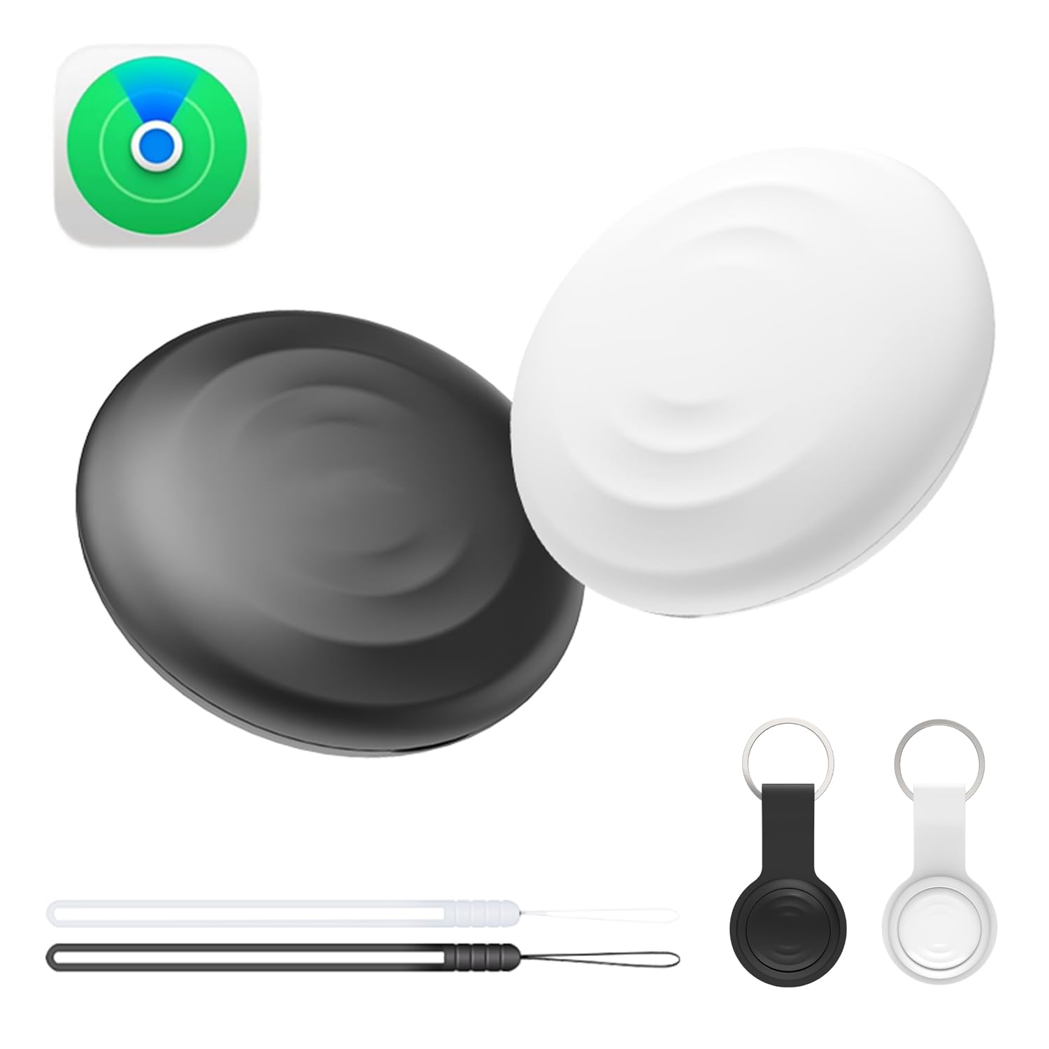 Amazon.co.jp: symoode エアタグ 白黒2個セット 小型 airtag