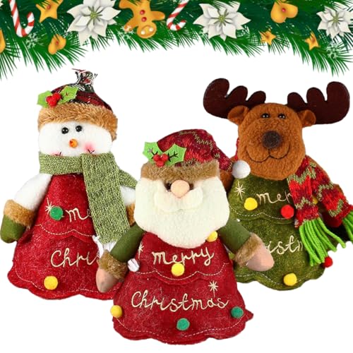 WGXIA-3Pcs-Christmas-Zipper-Gift-Bags-Apple-Bags-with-Zipper-Reusable-2024-New-Chritmas-Eva-Santa-Snowman-Snowflake-Deer-Shaped-Apple-Candy-Bags-Bulk-Storages-For-Chritmas-Party-Decor