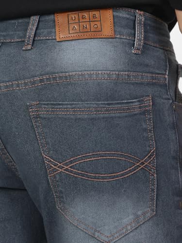 Image of Urbano Fashion Men's Stretch Fit Mid Rise Washed Bootcut Jeans Stretchable