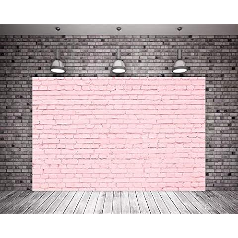 7X5ft Princess Pink Brick Wall Photography Backdrops Birthday Party Baby Show Bridal Show Photo Background for Studio Children Backdrop for Picture Cover