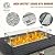EAGLE PEAK 42 Inch Outdoor Propane Gas Fire Pit Table, 50,000 BTU Auto-Ignition Rectangular Gas Fire Pit with Glass Wind Guard, Gray PE Rattan