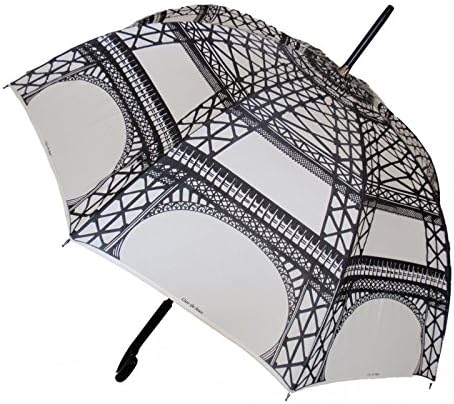 Eiffel Tower Black and White Geometric Umbrella - Black, White