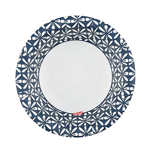 Glad Round Disposable Paper Bowls, Blue Mosaic, 16 Oz, 50 Count, 6-Pack - image 7