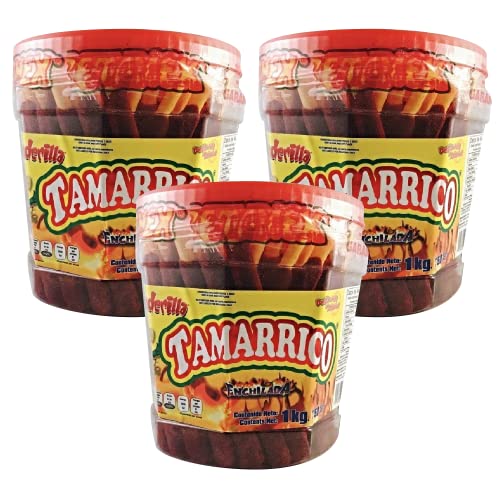 (3 Pack) BETAMEX Tamarrico Candy Tamarind Flavor Sticks 50 Pcs 1kg/2.2pounds – Mexican Candy –– Chili and Natural Tamarind – Spicy Flavor
