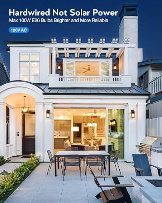 VIANIS Outdoor Wall Lights Wall Lantern Sconce Modern Black Gold Trim