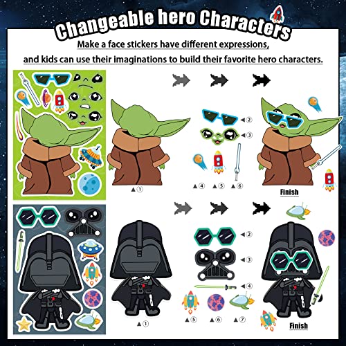 Costierna TZ-HARRY Star Theme Stickers For Kids-24 Sheets Of Make A Face Different Role Crafts Sticker, Birthday Party Favors Decoration Supplies thumb #2