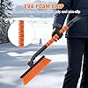 nacena Snow Brush and Ice Scrapers for Car Windshield, Detachable Snow Remover for Cars EVA Foam Grip and Rotatable Brush Head Snow Scraper for Car Trucks SUV, Winter Cars Accessories (Orange) #5