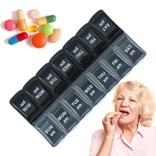 Imagen de Caja de medicina portátil Carrier de píldoras PM semanal de AM