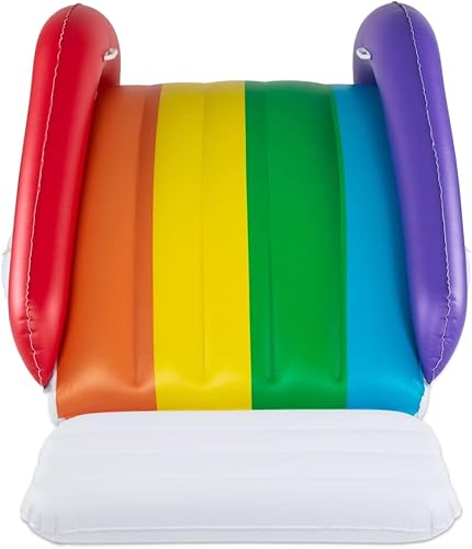 Miniatura 8 de BigMouth Inc. Tobogán inflable para piscina arcoíris, grande