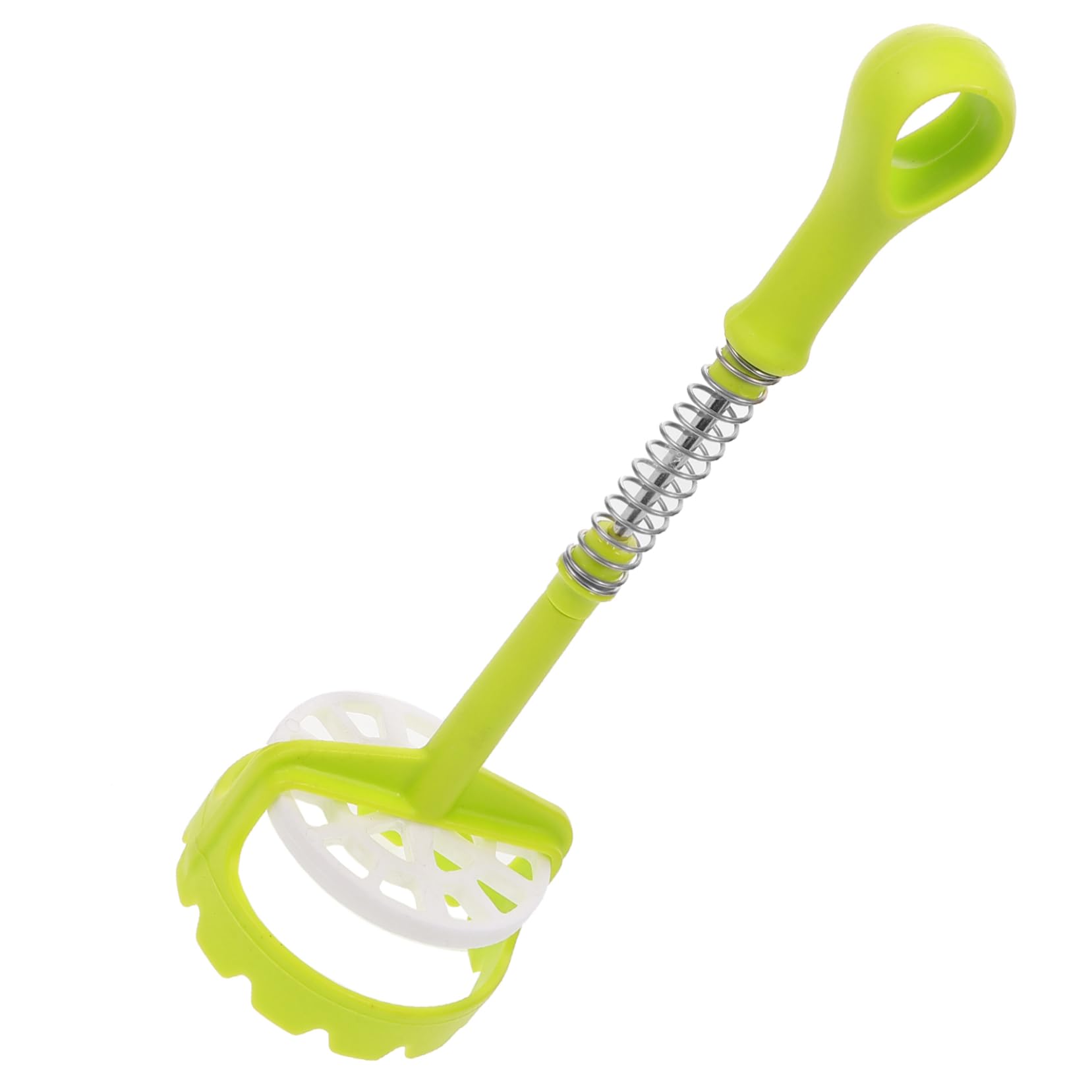 Cabilock Spring Loaded Potato Masher Automatic Kitchen Presser for Fruits Vegetables Easy to Use Non Slip Handle Convenient Hanging Random Color Kitchen Tool Random Color
