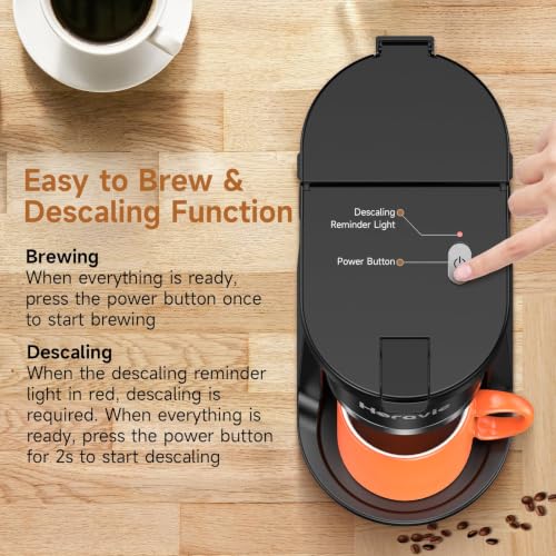 Image of Small Single Serve Coffee Maker, One Cup Coffee Machine for K-Cup & Grounds