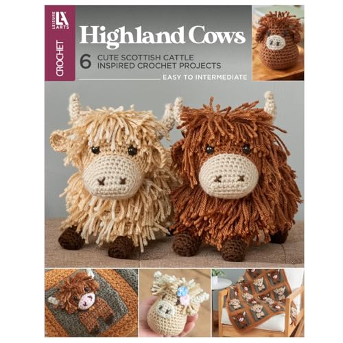 LEISURE ARTS Highland Cows Crochet Book – Delightful Crochet Amigurumi Pattern Books Featuring Adorable Highland Cows, Perfect Animals Pattern Book for Crafters