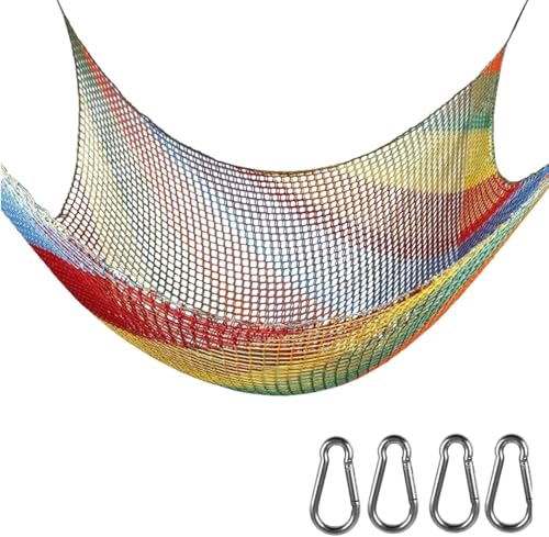 AGLZWY Kletternetz für Outdoor Baumnetz Kletternetz für den Spielplatz Knotenloses Kletternet Aus Polyester Sicherheitsnetz für Treppengeländer (Colorful 1x3M)