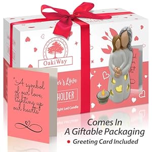 Gifts for Grandma from Granddaughter - Candle Holder Statue W/Flickering LED Candle, Gigi Grandmother Birthday Gift, Unique Nana Present Ideas for Christmas, +Greeting Card, Hand-Painted, by OakiWay Gifts for Grandma from Granddaughter Candle Holder Statue WFlickering LED Candle Gigi Grandmother Birthday Gift Unique Nana Present Ideas for Christmas Greeting Card Hand Painted by OakiWay