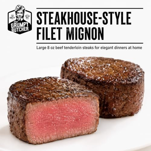 Image of Grumpy Butcher Aged Large Filet Mignon Steaks, 24 Pack, 12 lb Total