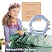 2 Pcs Mermaid Bracelets Set Beaded Mermaid Charm Bracelets Mermaid Gifts for Her (Mermaid Bracelet Blue)