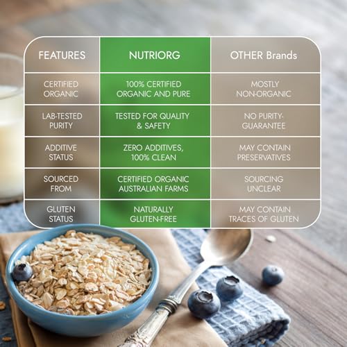 NutriOrg Instant Oats 1.2kg (Pack of 3 * 400) | Organic & Gluten Free | High fibre & Protein Rich | Easy to Cook | Nutritional Breakfast