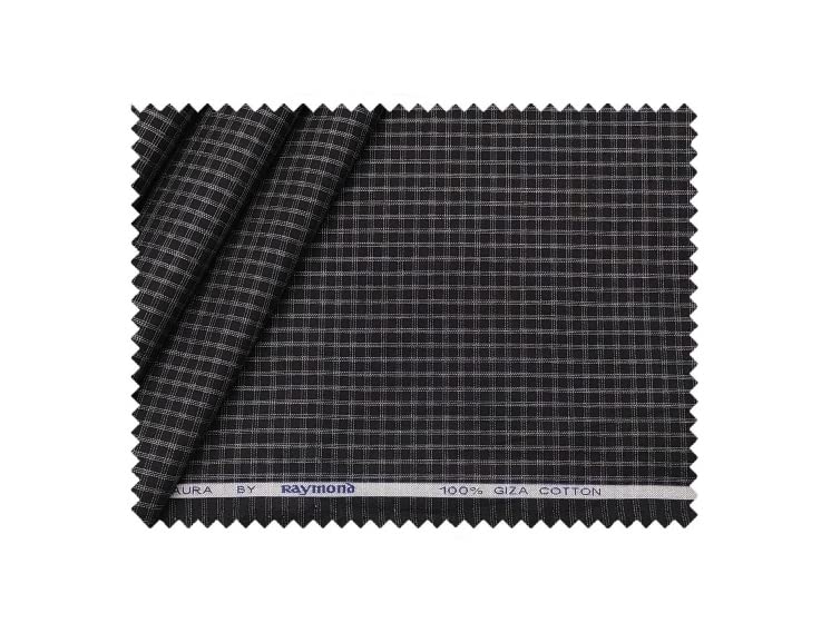 Raymond Shirt Fabric Collection (Unstitched, 1.6Meters), Check Whitish Black, Free