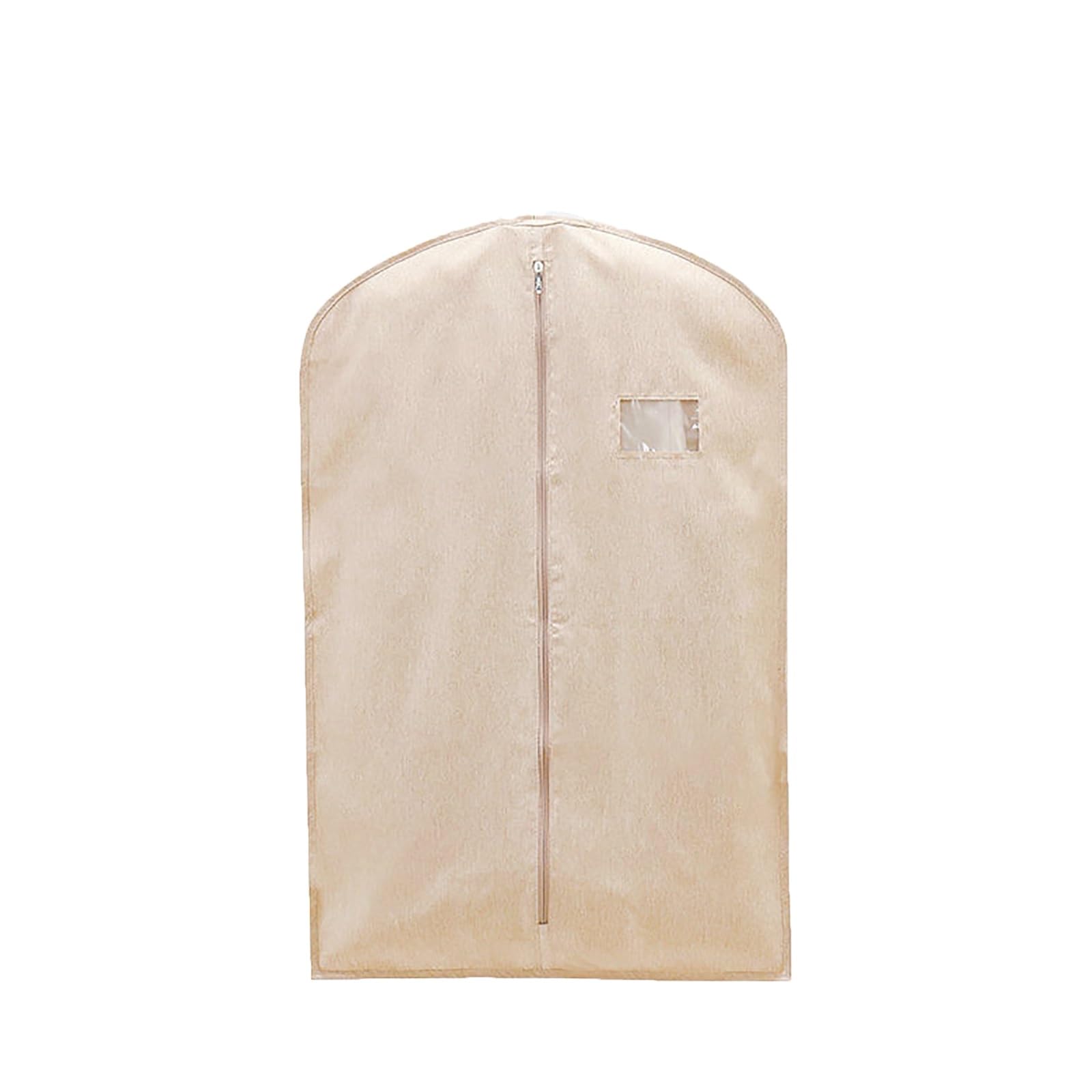 Garment Bags for Hanging Clothes, Suit Bags, Clothes Cover, Storing Coats, Silk Garments, and Knitwear(Beige,60 * 140cm/24 * 55in)