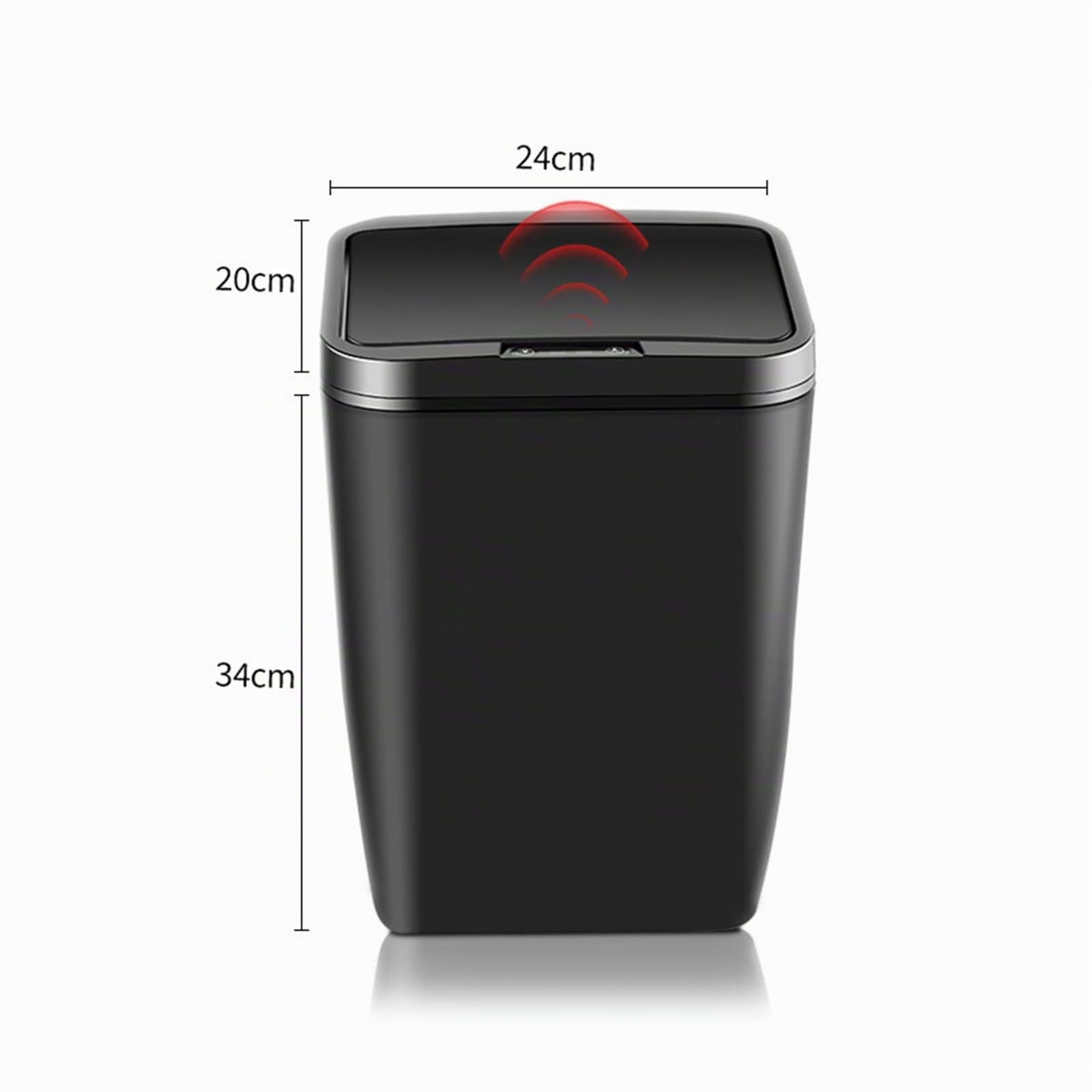 Papelera automática con sensor de movimiento infrarrojo sin contacto, 12 L (negro)