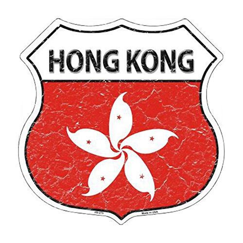 Smart Blonde Señal metálica con la Bandera de Hong Kong HS-275