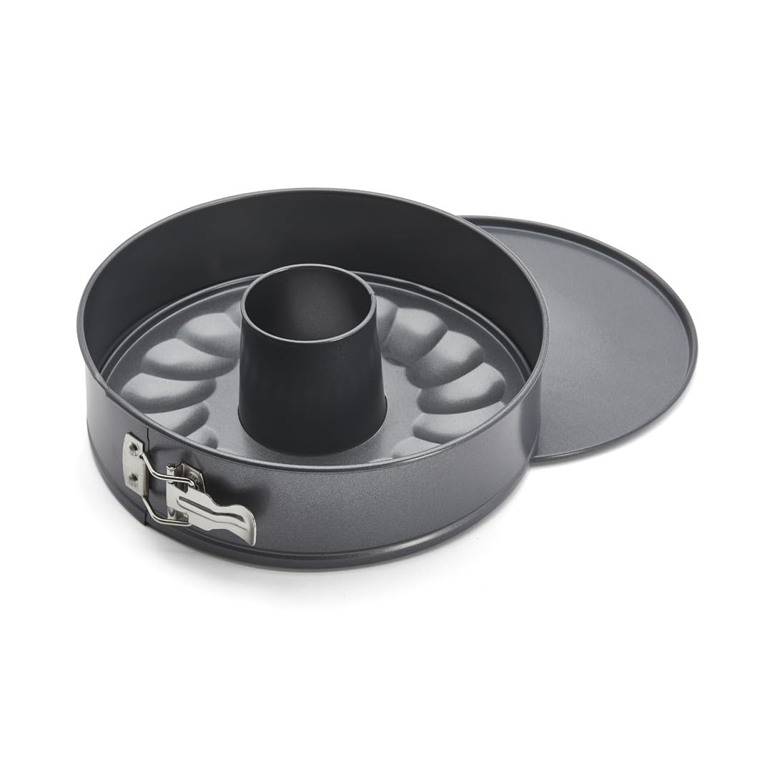 De Buyer - Moule à manqué à Savarin démontable en acier antiadhésif - Diamètre 26 cm -, Noir