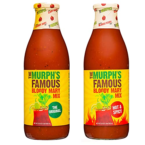 The Murph's Famous Bloody Mary Mix, Hot & Spicy and Original, Mix & Match, 33.8 fl oz (Pack of 2)