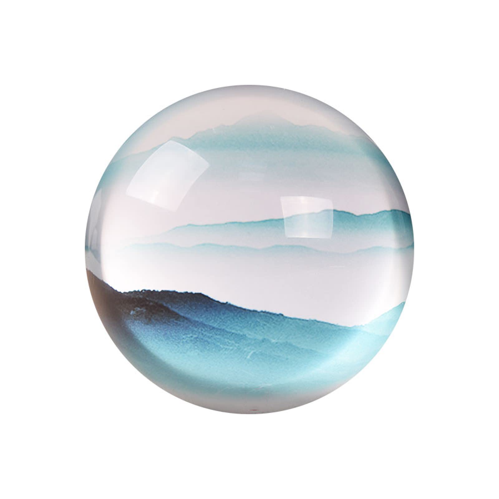 Kristallornament Blaue Berglandschaft Glashalbkugel Briefbeschwerer Halbkugel Figur Handgemachtes Kunstgeschenk Home Office Tischverzierung Kugel