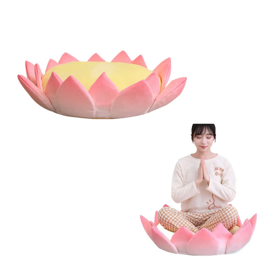 Cojín de suelo en forma de loto, cojín budista, cojín de meditación en forma de flor para decoración del hogar, sofá, dormitorio (80 cm)