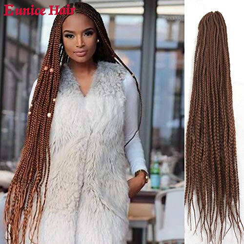 Eunice 6 Packs 30 Inch Long Box Braid Style Crochet Hair 22 Roots/Pack Synthetic Hair Crochet Braid 3S Medium Box Braids (#30)