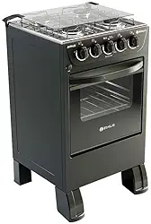 Fog�o New Sirius Plus 4 Bocas em A�o com Forno Easy Clean Braslar