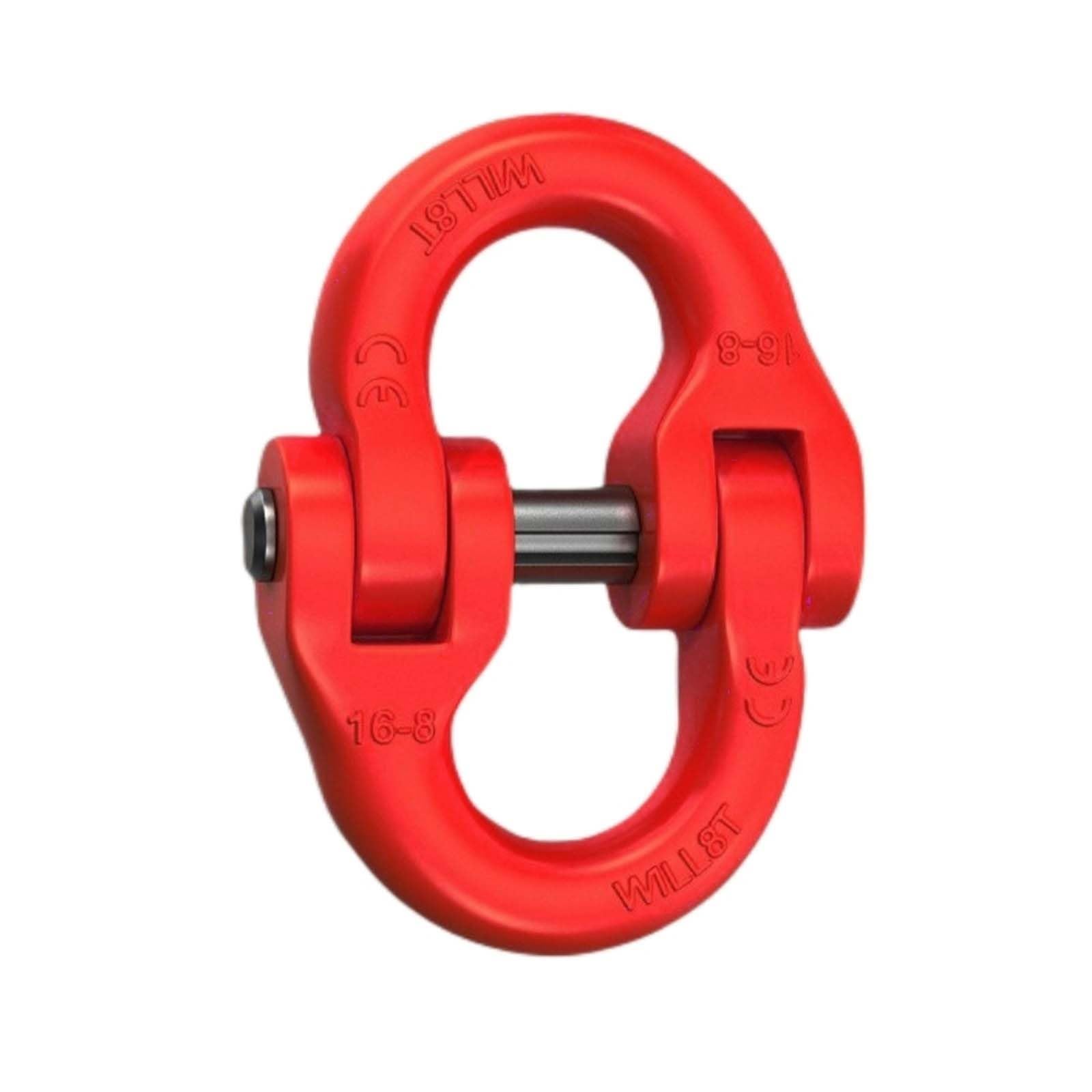 Eslabón de acoplamiento Hammerlock acero aleación grado 80, conector cadena, enganche remolque Enlace for camión pesado, rojo(15T)