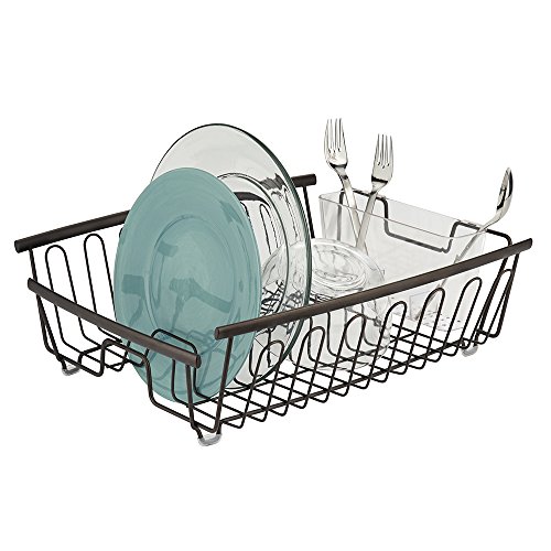 image for InterDesign Axis Kitchen Dish Drainer Rack for Drying Glasses, Silverw