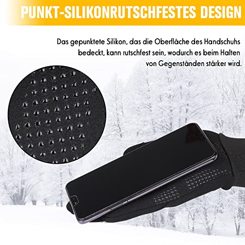 HASAGEI Touchscreen Handschuhe Fleece Laufhandschuhe Herren Damen Sport Handschuhe Winterhandschuhe Warme Winddichte Handschuhfutter für Fahrrad,Laufen, Wandern,Fahren