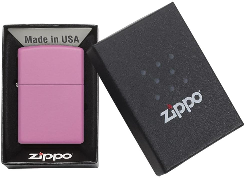 Personalized Matt Pink Zippo Lighter - Fee Laser Engraving - Christmas, Halloween & Valentines Day Gift