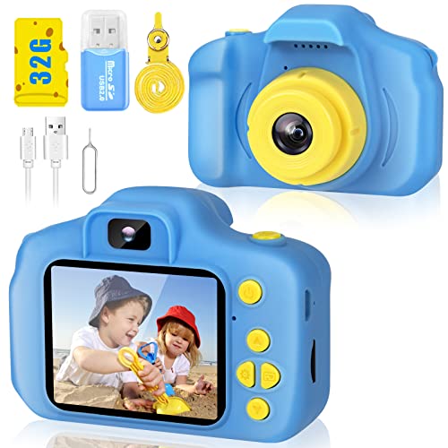 Desuccus Kids Camera Toddler Toys Christmas Birthday Gifts for Boys and Girls Kids Toys 3-9 Year Old HD Video Digital Video Camera for Toddler 5 Puzzle Games with 32GB SD Card (Blue) Desuccus Kids Camera Toddler Toys Christmas Birthday Gifts for Boys and Girls Kids Toys 3-9 Year Old HD Video Digital Video Camera for Toddler 5 Puzzle Games with 32GB SD Card (Blue)
