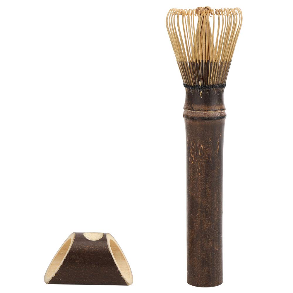 Smooth Japanese Chasen, Long Handle Bamboo Matcha Whisk, White/Purple for Office Powder Brush Tool HomePurple bamboo long handle