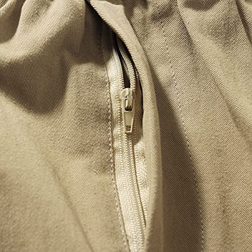 Idealsanxun Mens Elastic Waist Pants For Men Dress Pants (40W X 32L, Khaki/Twill) #TOP2