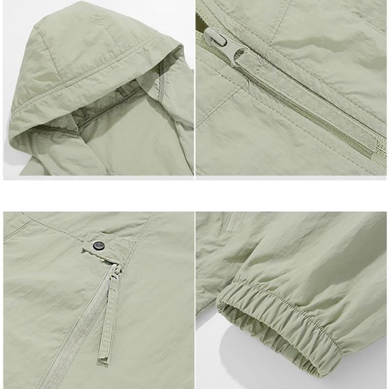 Men's Summer Trenchcoats Jacket Lightweight Nylon Fishing Camping Outdoor Coat4