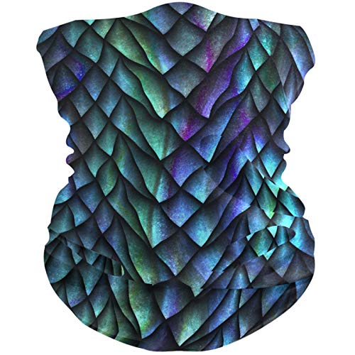 visesunny Seamless Bandana Neck Gaiter Cool Dragon Scale 3D Print Headband Motorcycle Scarf for Women Men